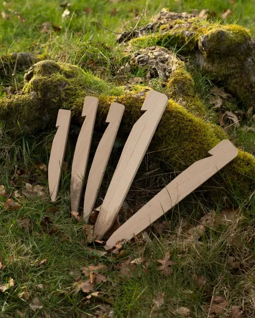 Premium Wooden Tent Pegs 12" - Pack of 10