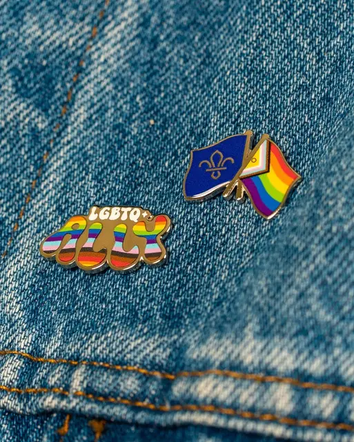 Scout Pride Dual Flag Pin Badge