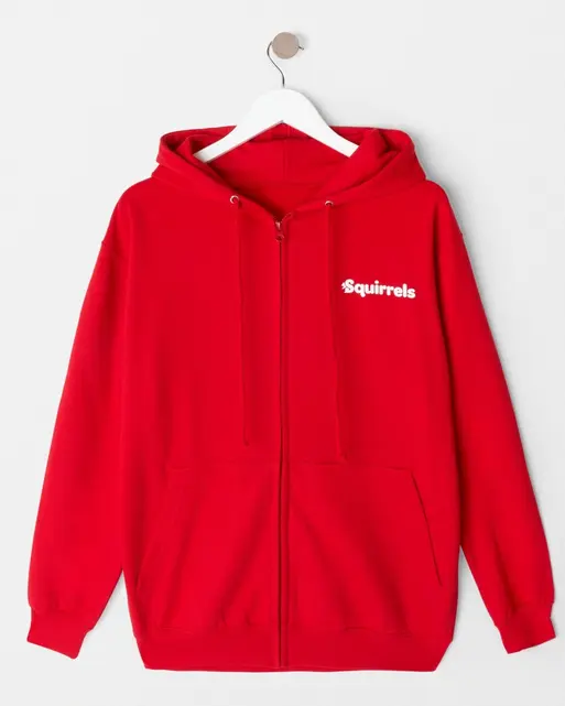 Squirrels Zip-Up Hoodie - Tail Print